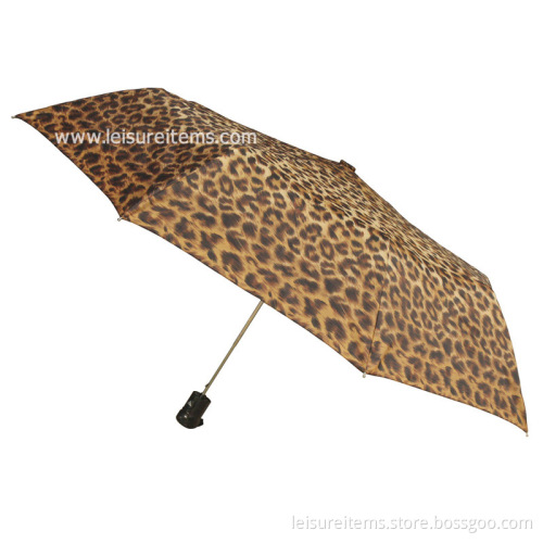 Auto Open Umbrella with Leopard Design
